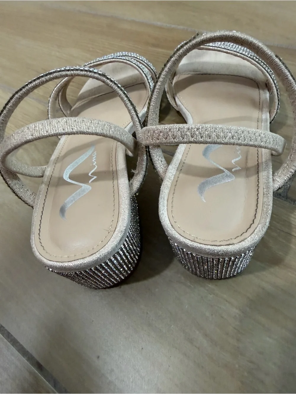 Little Girl’s Rhinestone Strappy Sandal in Champagne